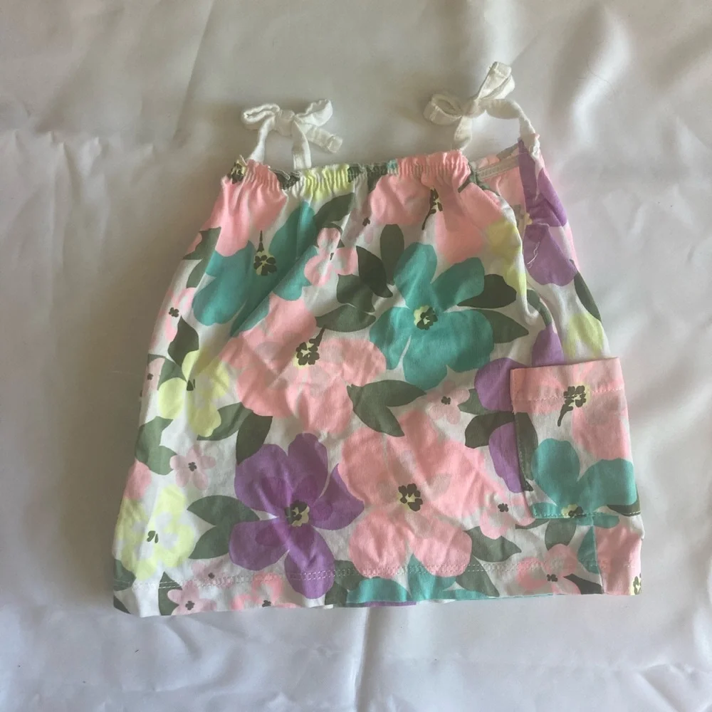 Carter's Pastel Floral Tie-Shoulder Top - Pink, Purple, Teal